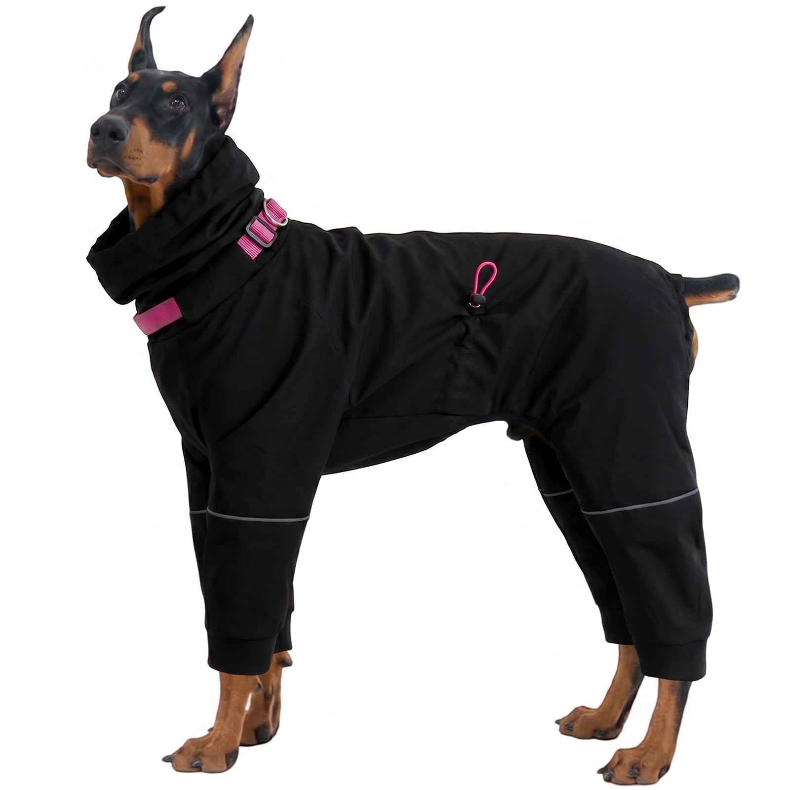 Kuoser Dog Raincoat Waterproof Jacket Full Body Coverage with Legs Black3XL