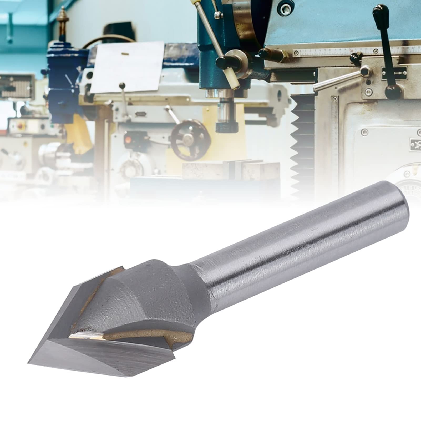 60-Grad-V-Bit, V-Nut-Fräser, CNC-Fräser, Fräser, 60 Grad V-Typ, 45# Kohlenstoffstahl, 6 Mm Schaft mit Legierungskopf, Holzbearbeitungswerkzeug (60-Grad-V-förmiges Messer 6X1/2)