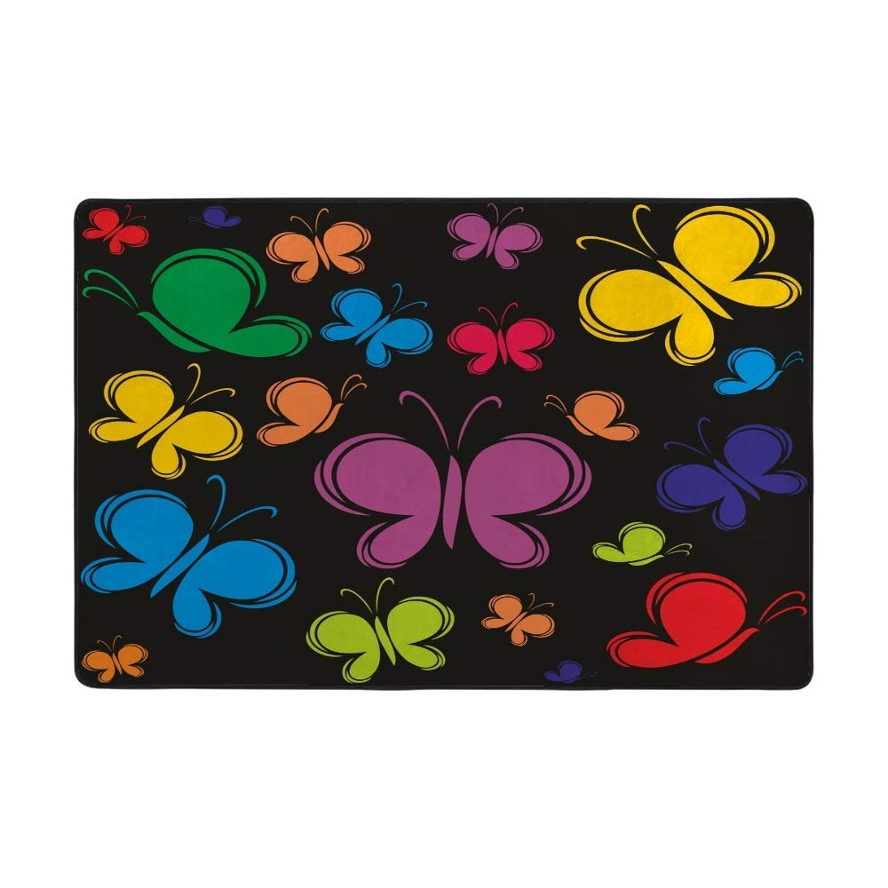 Tapis de sol salon et chambre à coucher papillons multicolores