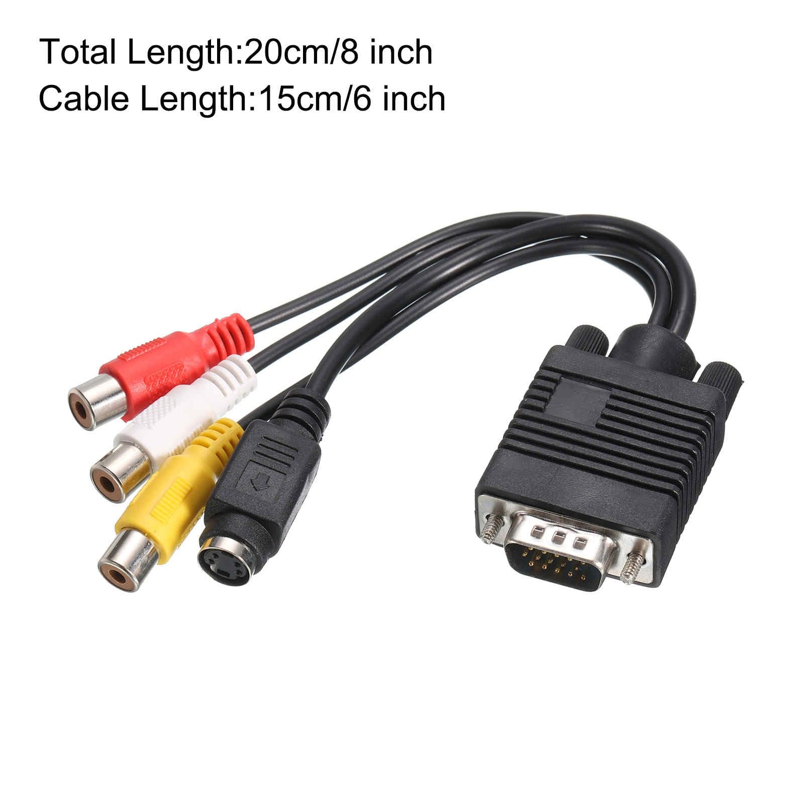 Amazon.com: MECCANIXITY VGA to RCA Cable, 3RCA + S-Video Adapter