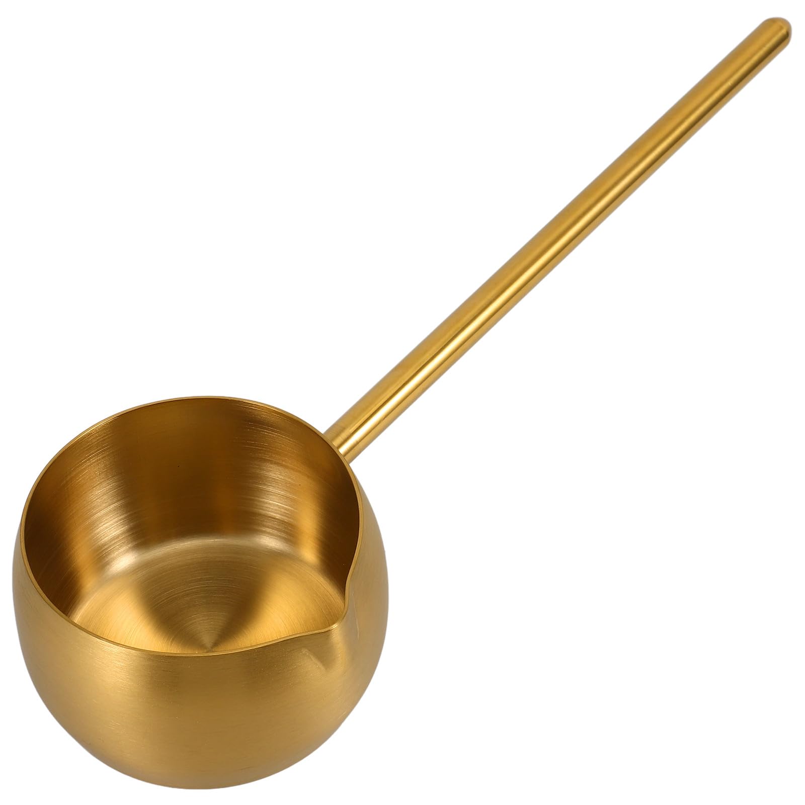 Edelstahl Wasserkelle mit Ausguss, 280ml, Langer Griff, Gold