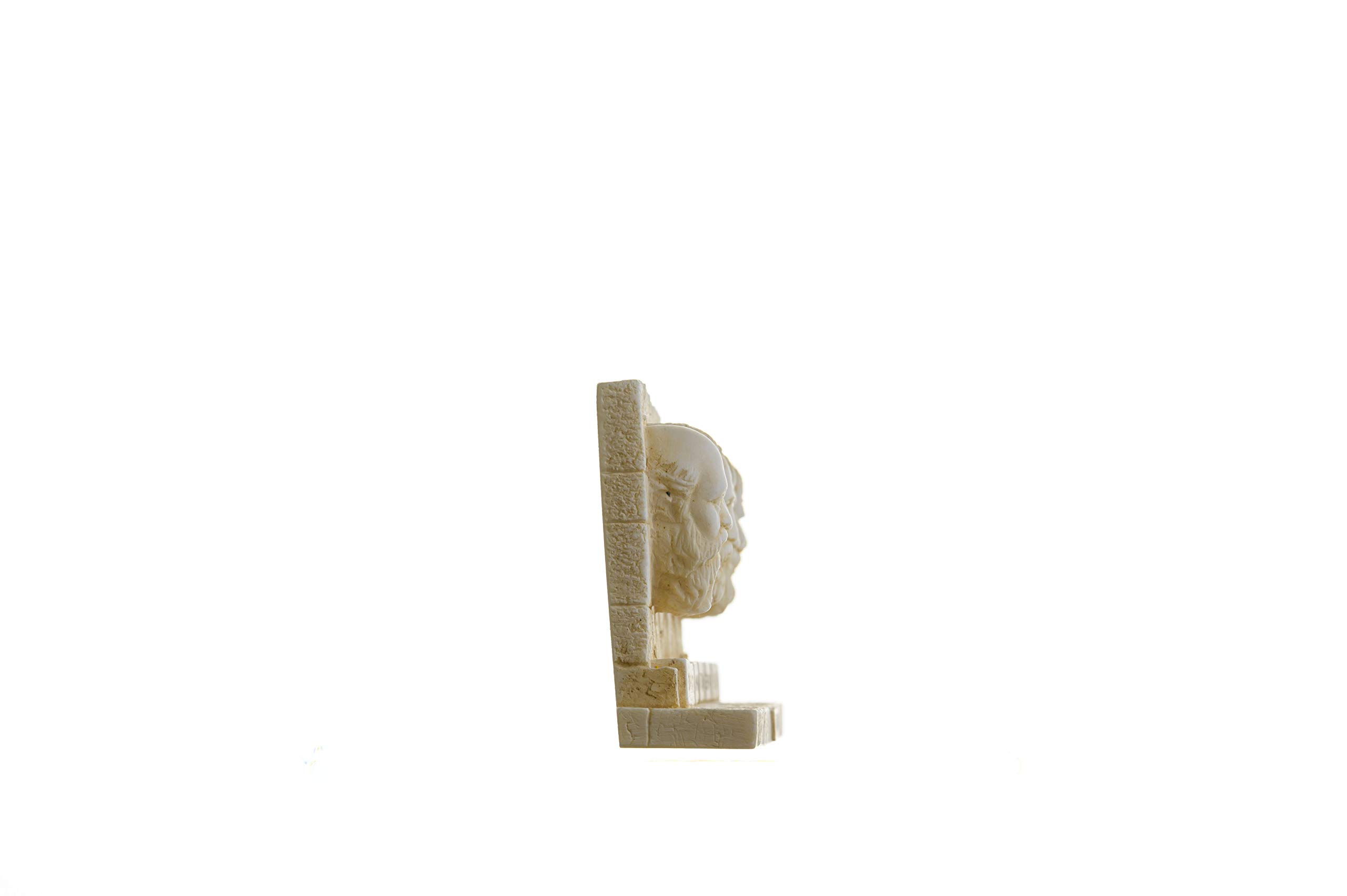 Conjunto De Bustos De Filósofos Griegos Antiguos Estatua De Alabastro Repujada En Tono Dorado 34.2 cm