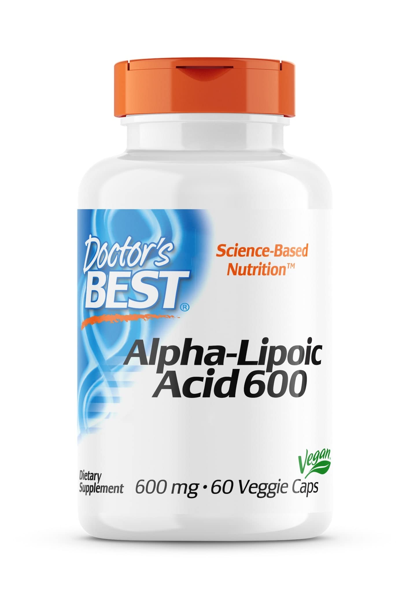 Doctor's Best, Alpha-Lipoic Acid (Acide Lipoïque Alpha), 600 mg de Dépôt, Dose de 2 Jours, 60 Gélules végétaliennes, Hautement Dosé, Testé en Laboratoire, Sans OGM, Sans Gluten