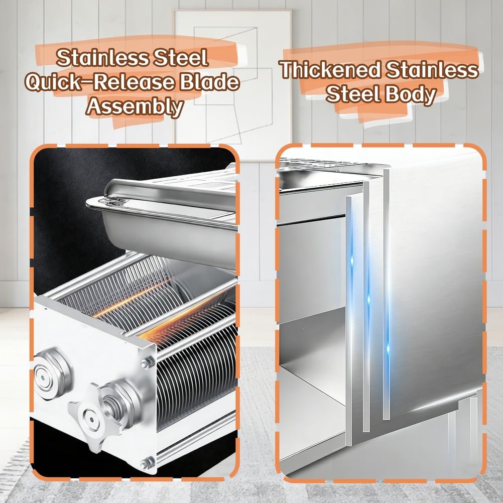 Affettatrice Verticale elettrica per Carne, Macchina per Tagliare la Carne Commerciale con Macchina in Acciaio Inossidabile, affettatrice elettrica per bancarelle