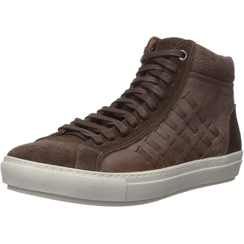 Brothers United Men's Leather Luxury Fashion Ankle Boot with Weave Detail