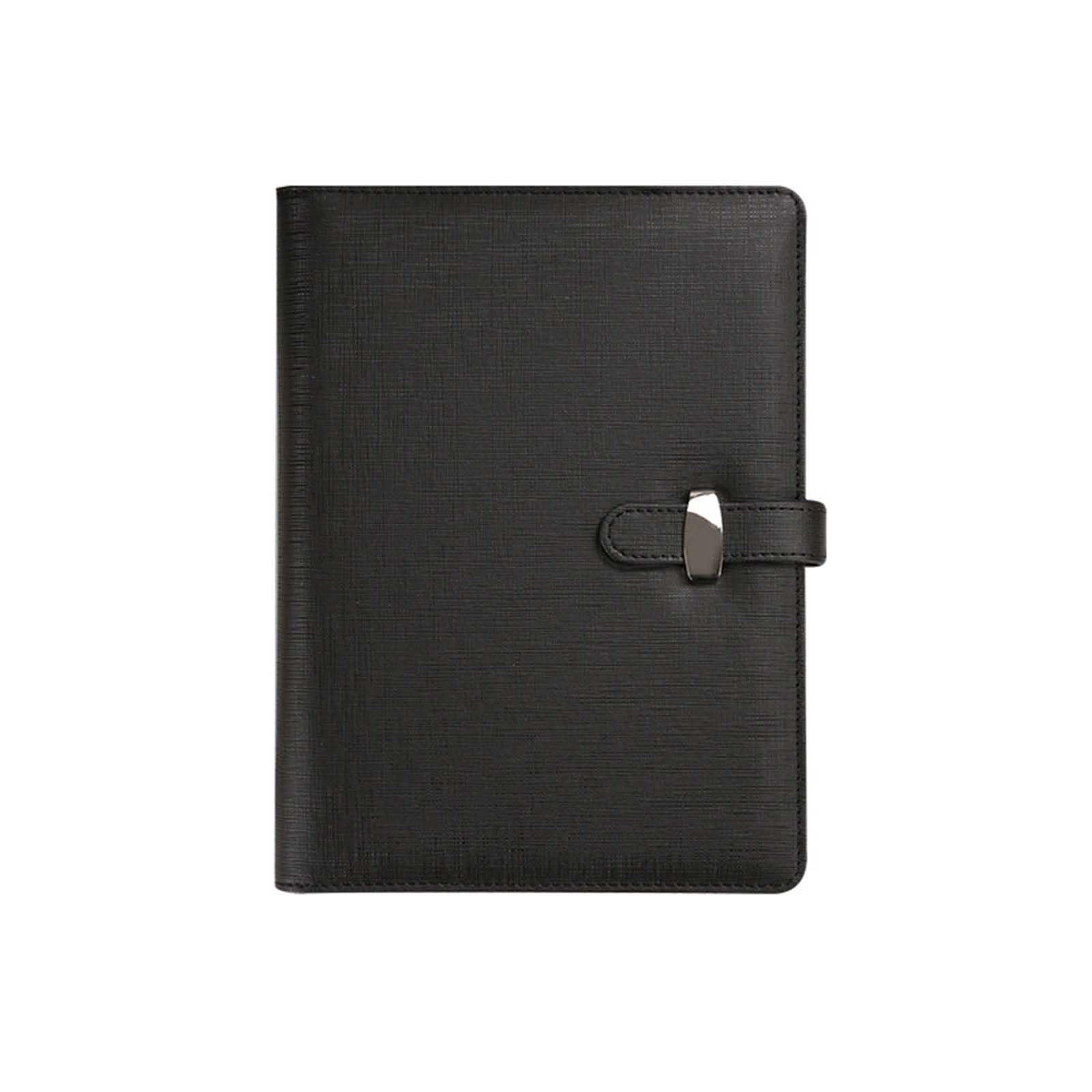 SagaSave B5 Black Pu Leather Business Notebook with Pen Slot and Card Slots Refillable Notepads for Men Women