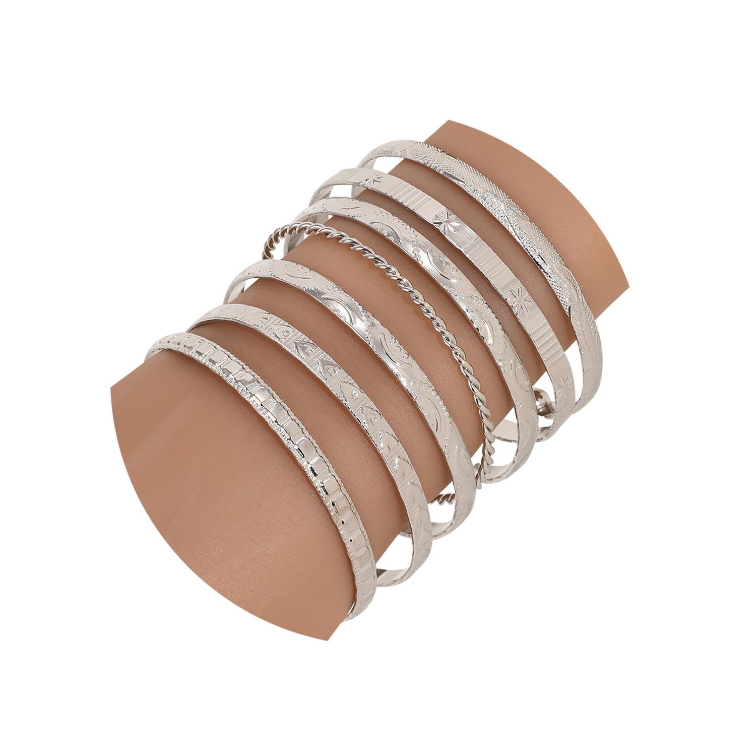 Gold Bangle Bracelets for Women, 14k Gold Plated Multi Layer Cuff Bangles Set, Stackable Boho Non Tarnish Elegance Smooth Bangle Jewelry Gifts for Her