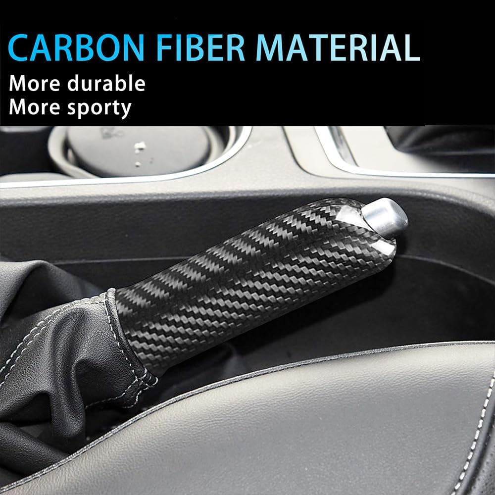 Carbon Fiber Handbrake Grip Compatible with Ford Ranger 2016 2017 2018 2019 2020 2021 2022 Emergency Parking Hand Brake Replacement Automotive Handle Lever Modified Black