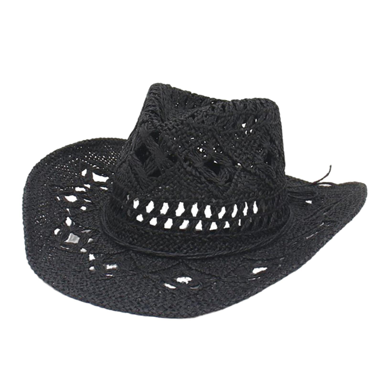 Amagogo 2x Cappello Da Cowboy in Paglia Modellabile, Cappello Da Spiaggia, Ampia Protezione, Cappello Estivo Floscio, Leggero, Traspirante, Unisex, Adatto per