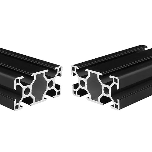 Coavoo Extrusión de aluminio 3060 de 39.37 pulgadas  39.370in de longitud, ranura en T, color negro, paquete de 2 unidades, aluminio extruido de