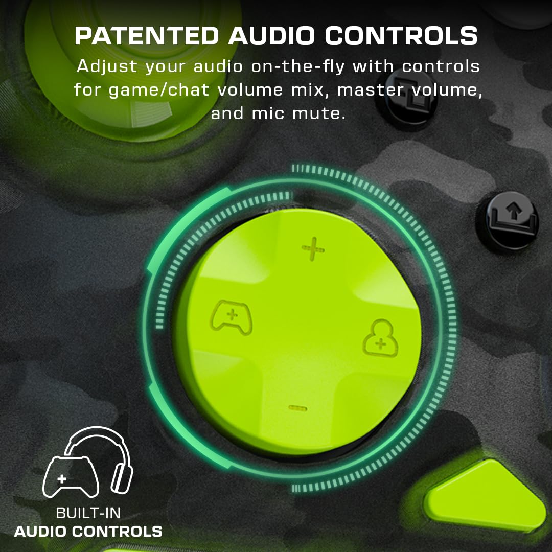 Turtle Beach Rematch Core Ghost Camo noir/jaune - Manette de jeu filaire - Licence Xbox Series XS, Xbox One et PC - touches audio, moteurs de vibration et gâchettes d'impulsion, câble de 3 m