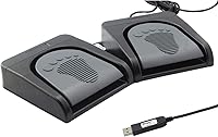Vista 5 de iKKEGOL Conjunto de pedal doble USB actualizado Control de interruptor de 2 pies Programa de interruptor de pie de botón de 2 teclas Videojuego