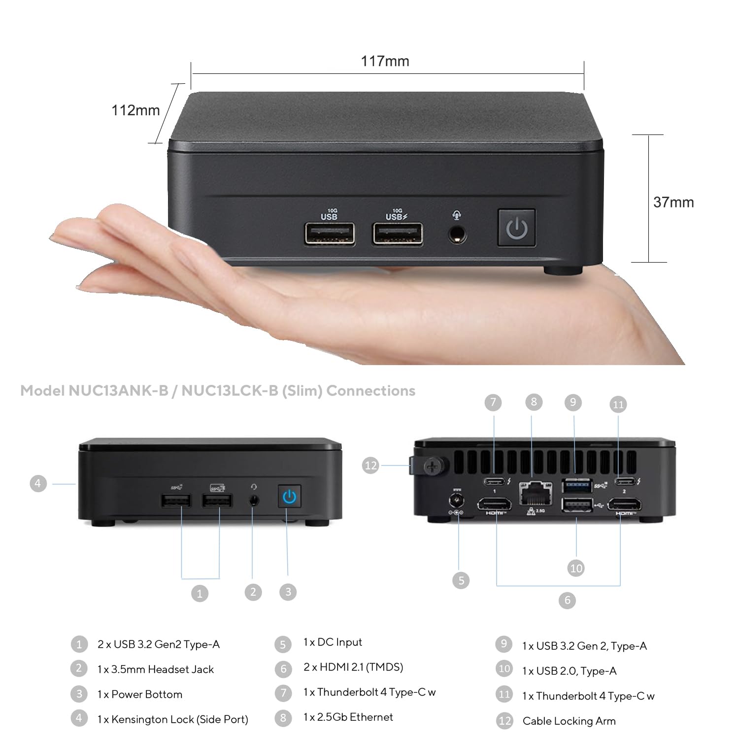 Amazon.com: NUC 13 Pro NUC13ANKi3 Mini PC with Intel Core i3-1315U