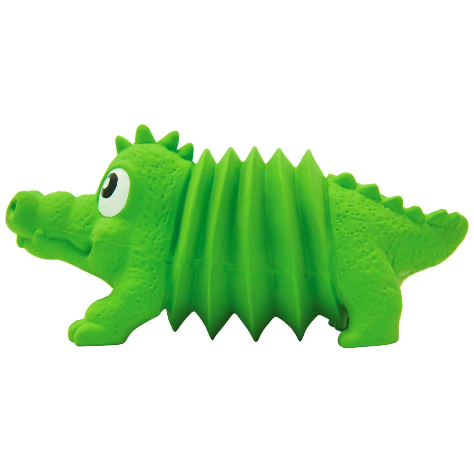 Accordionz Latex Rubber Squeaking Toy - Squeaky and Grunting Dog Toy, Alligator
