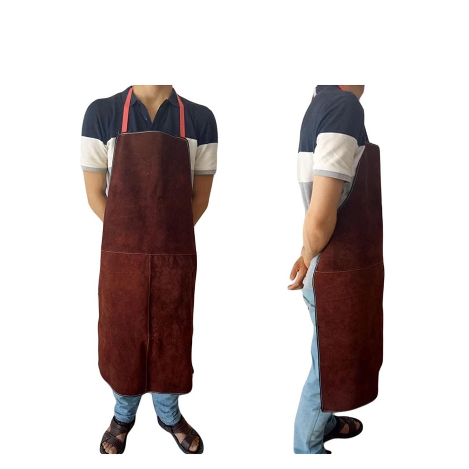 delantal cocina Delantal de soldadura profesional, soldador cuero vaca, paños protectores, carpintero, herrero, ropa jardín, delantal trabajo