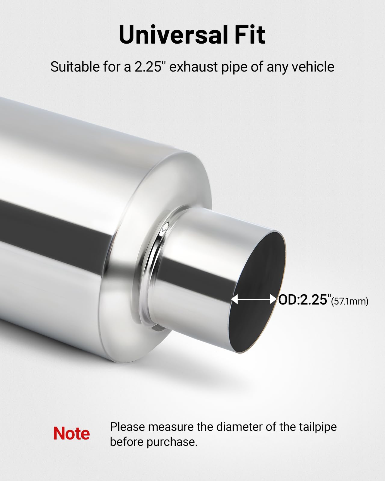2.25in. Inlet X 3-in. Outlet X 8-in. Length, Stainless Single Wall Round Straight Exhaust Tip #500369 - Foto 7
