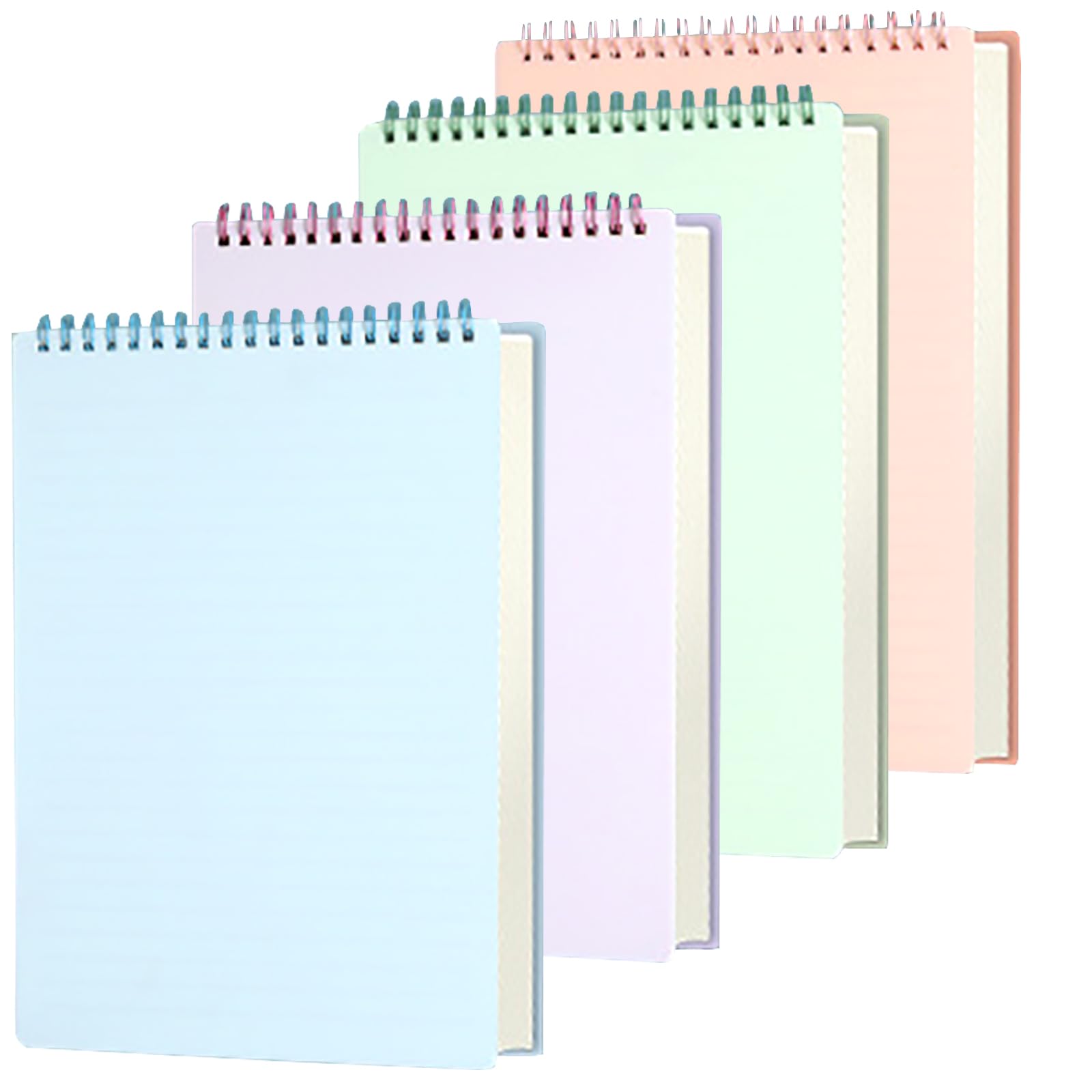 YIHUANYIFA 4pcs Steno Spiral Notebooks Top Bound 160 Pages Grid Steno Pads A5 Thick Plastic Covers 5.5x8.3 inch for Writing Notes in Lists, Office, Home (A5 4pcs Grid)