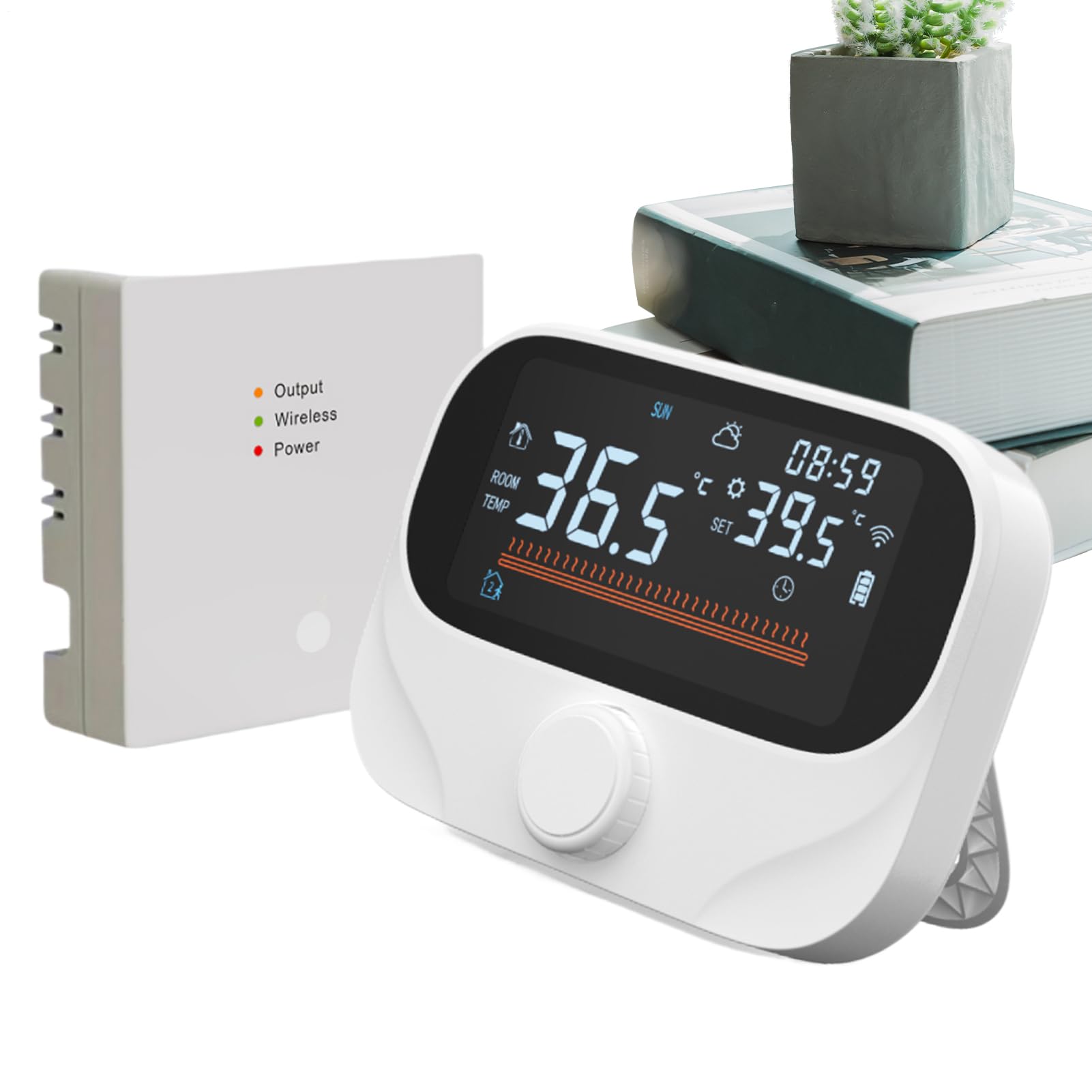 Smart Home Thermostat Programmierbare App Und Sprachsteuerung Sensor | Heizungstemperatur-Überwachungsgerät für Heizkessel Gewächshaus Wohnmobil Büro Zuhause Schlafzimmer Wohnzimmer
