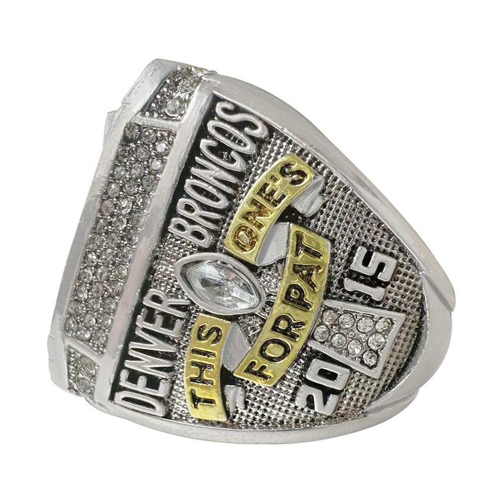 Bague De Championnat des Broncos 2015 - Bijou avec Gravure en Relief 3D À Collectionner pour Les Fans La Famille Et Les Amis Cadeau Commémoratif Idéal pour La Ligue De Football