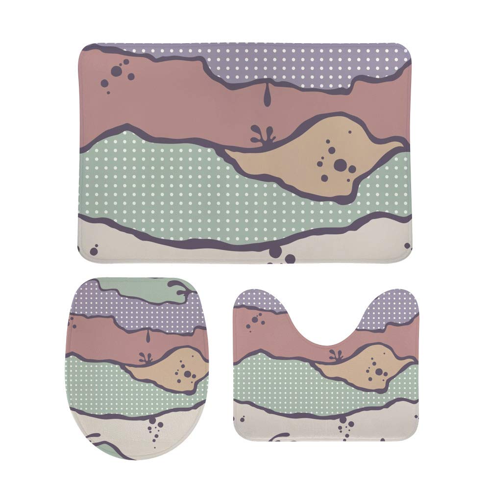 Tapis de bain drôle et absorbant en velours corail antidérapant, ensemble de 3 pièces