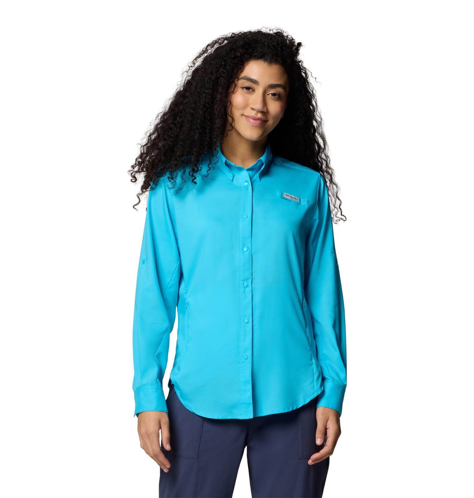 Columbia Womens PFG Tamiami II Long Sleeve Fishing Shirt, Atoll, Large