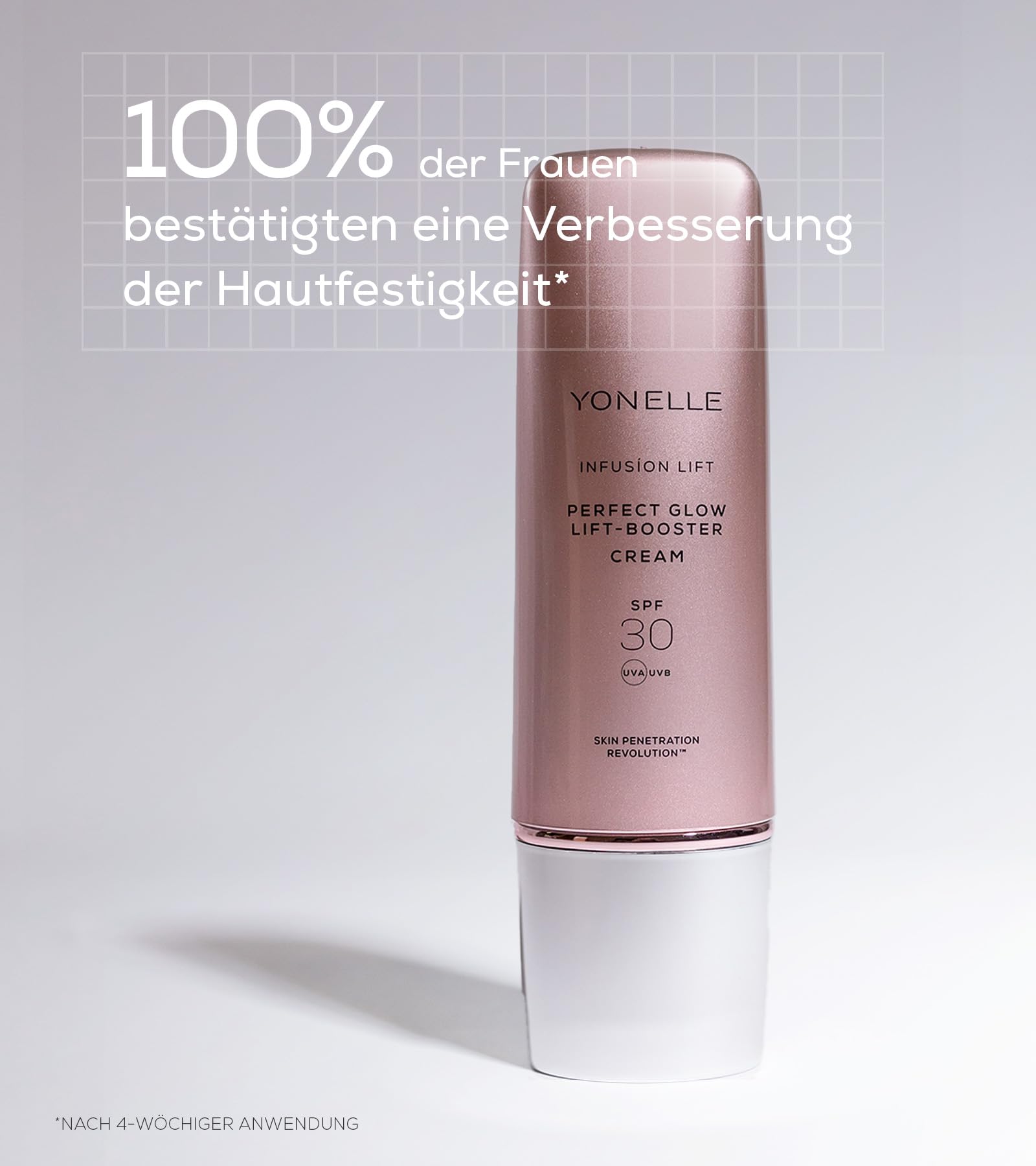 YONELLE Faltencreme mit Soforteffekt & Glow LSF 30 für reife Haut | Peptide, Hyaluron, getönte Tagespflege, Feuchtigkeit, Elastizität, Lifting-Pflege, ebenmäßiger Hautton, seidiges Finish