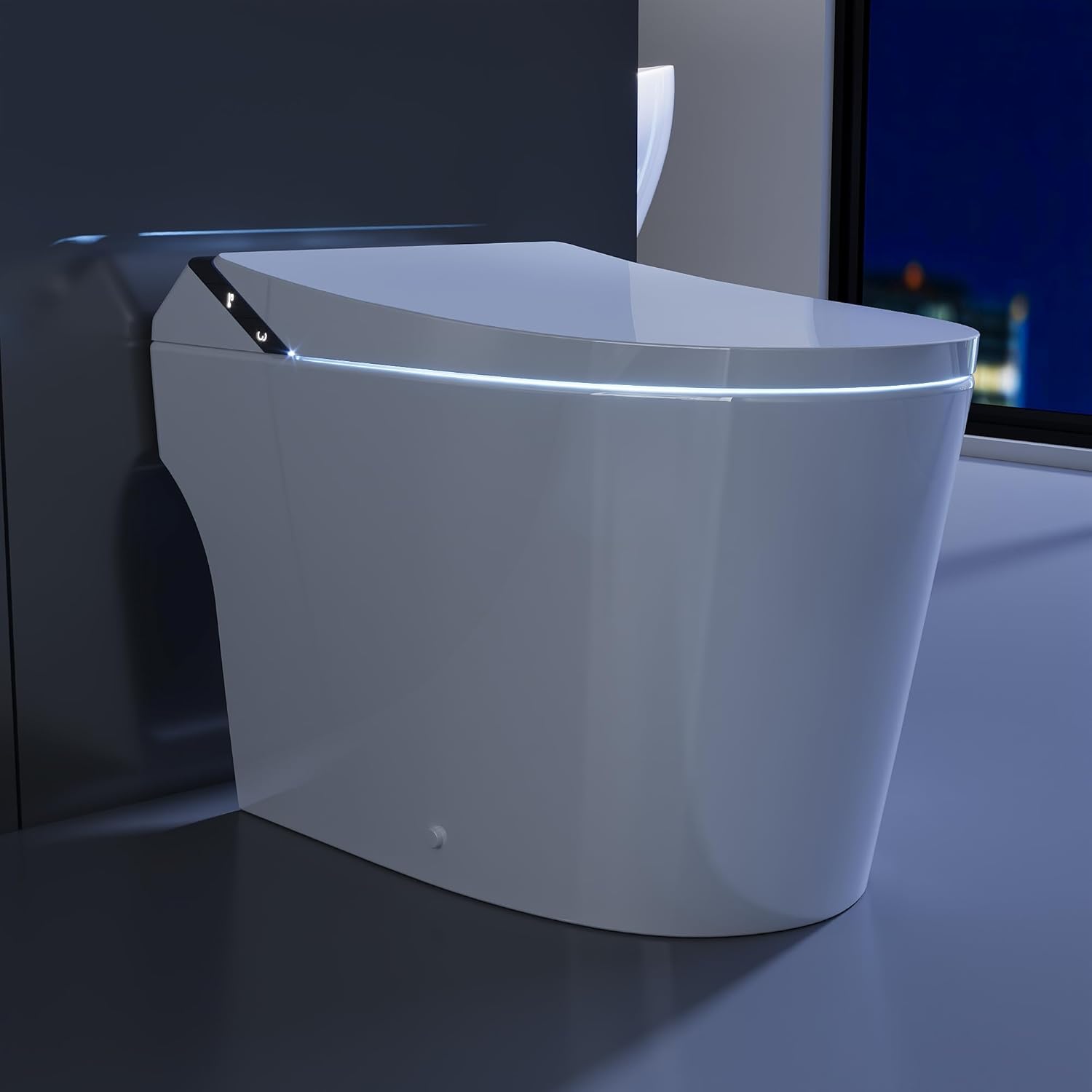 DeerValley Artistic Smart Toilet Bidet, Bubble Wash, Auto Dual Flush, Foam Shield, Pump-Assisted, Instant Warm Water, Deodorization, ADA Comfort Height, One Piece Elongated Toilet with Tank Built in