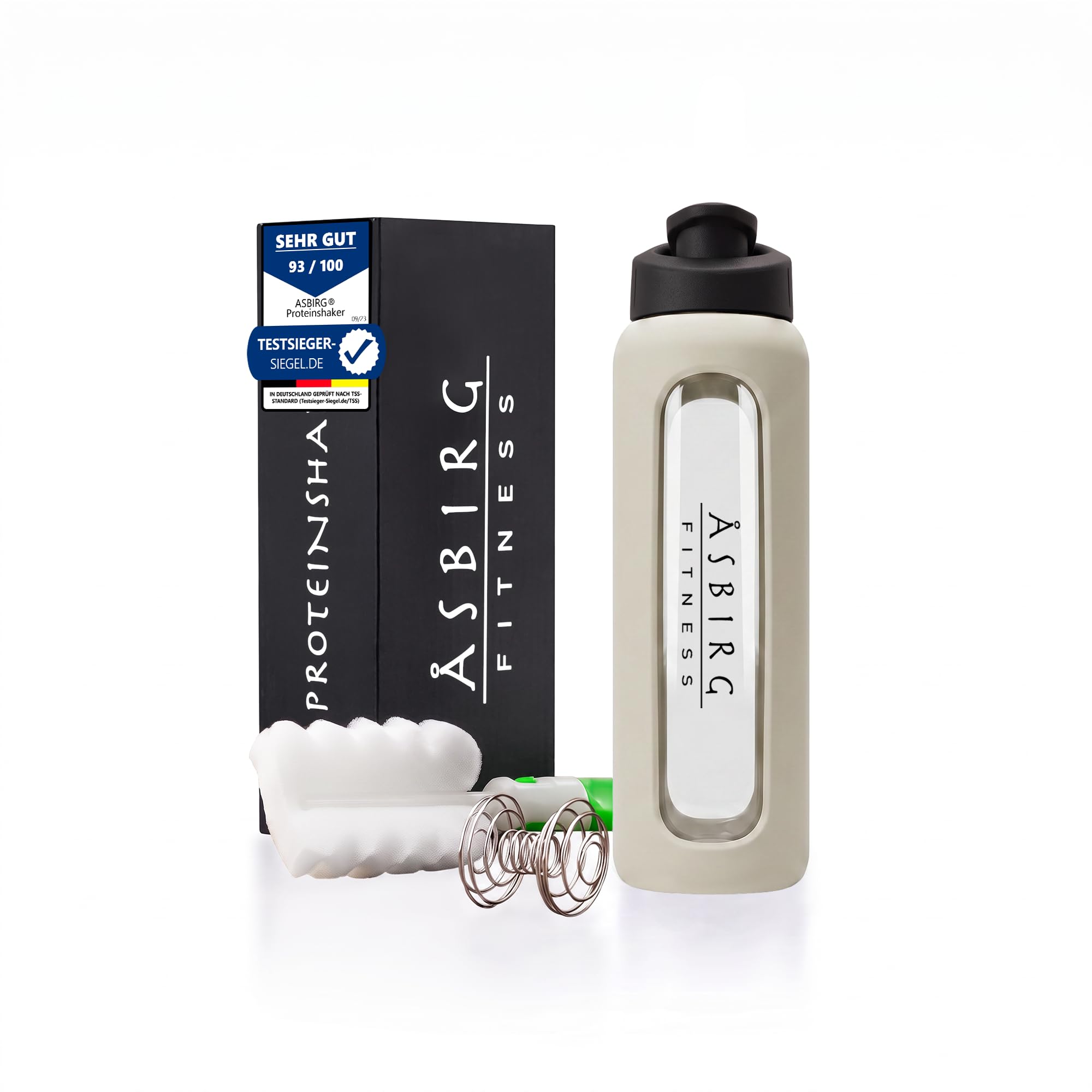 Mega Bundle – Lot de 5 Shakers en Verre 700 ml | Sans BPA | Verre Borosilicaté | Étanches | Avec Bille Mélangeuse | 5 Couleurs
