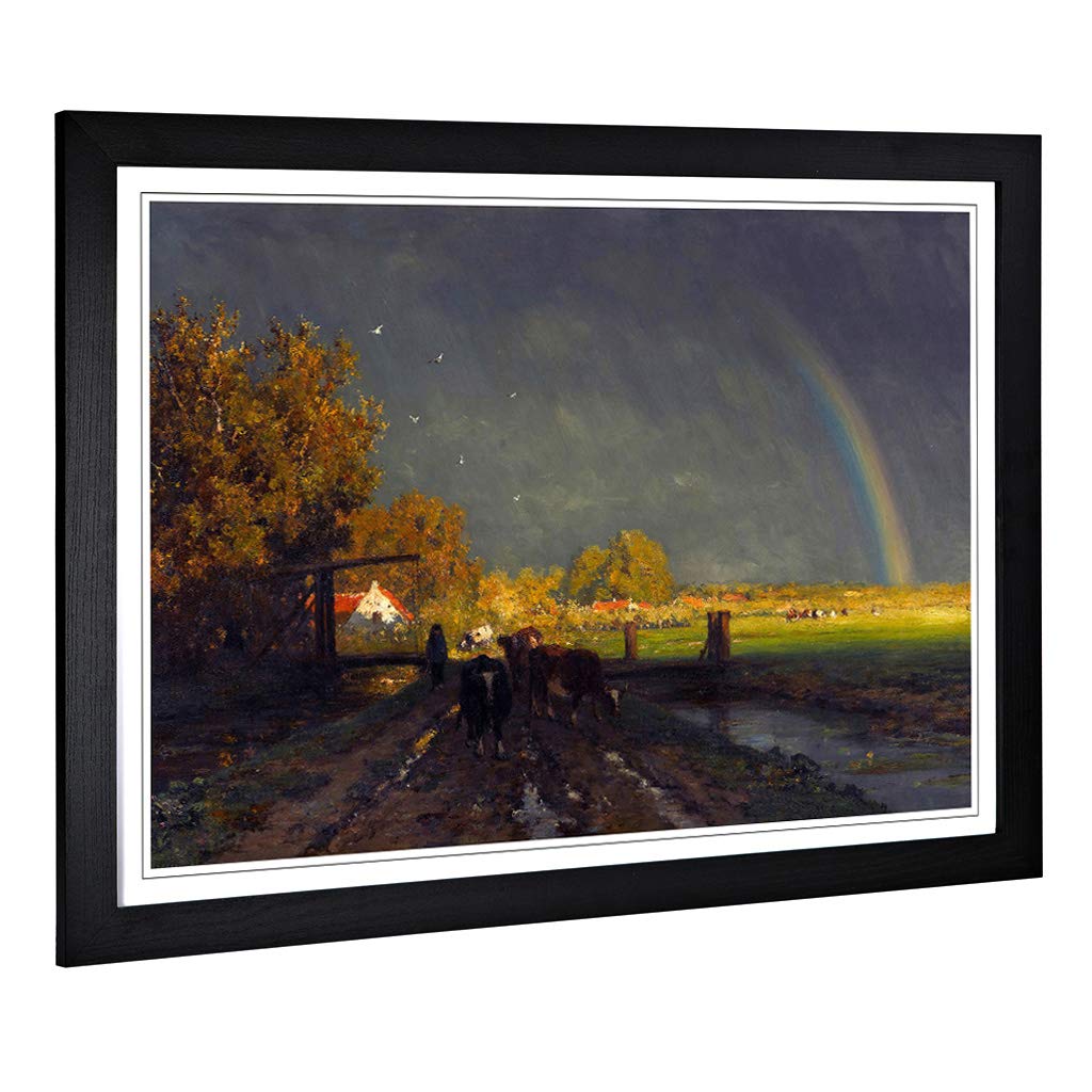 Big Box Art Framed Print of Willem Roelofs The Rainbow Design | Wall Art Picture | Home Decor for Kitchen, Living, Dining Room, Bedroom, Hallway, Office, Black, A2 / 24.5x18 Inch / 62x45cm