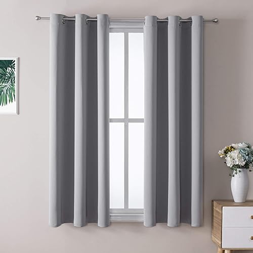 ChrisDowa - Cortinas opacas con ojales para dormitorio y sala de estar juego de 2 paños con aislamiento térmico para oscurecer ambientes