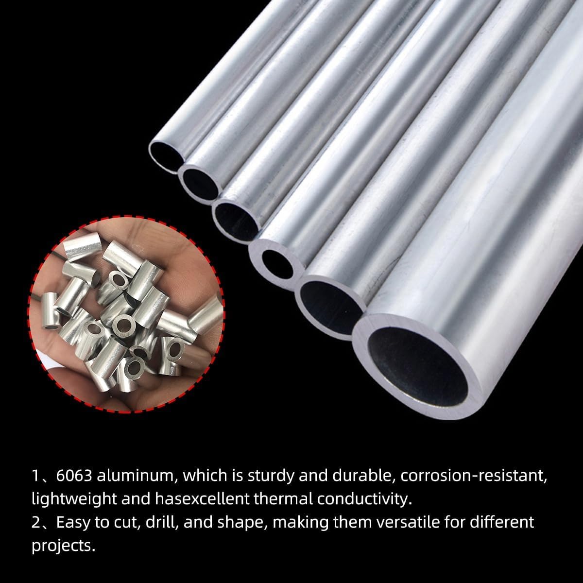Stahlrohr, Aluminium-Rundrohr, 6063, 30 mm Außendurchmesser, 10–28 mm Innendurchmesser, nahtloses gerades Rohr(30mm OD x 25mm ID)