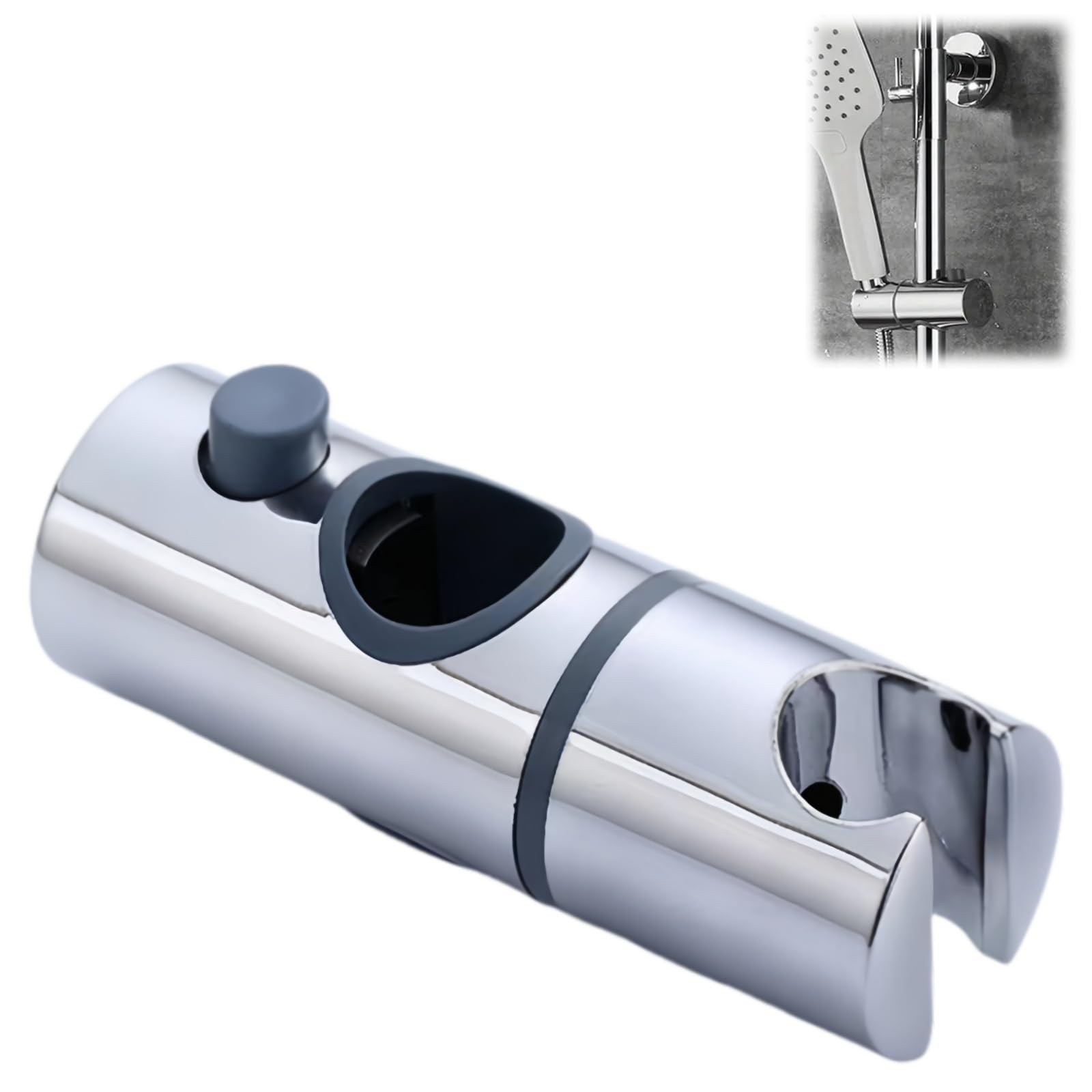 Universal Adjustable Shower Head Holder,Shower Head Holder for Sliding Bar Shower Riser Rail Kit,Shower Bracket,Shower Hose Holder,Shower Riser Rail Slider,Shower Rail Slider,Replacement Shower Clamp