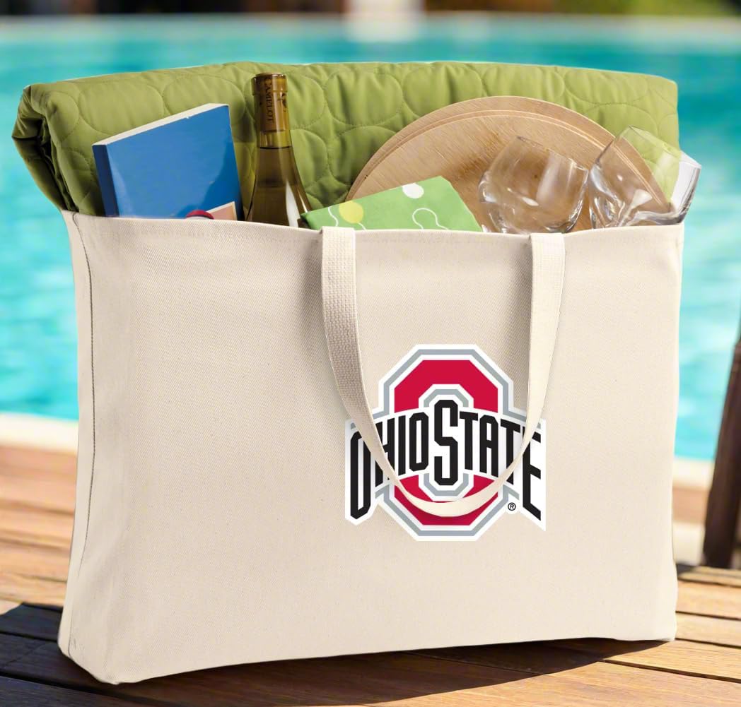 Broad Bay Jumbo Ohio State University Tote Bag or Large Canvas OSU Buckeyes Shopping Bag - Image 2
