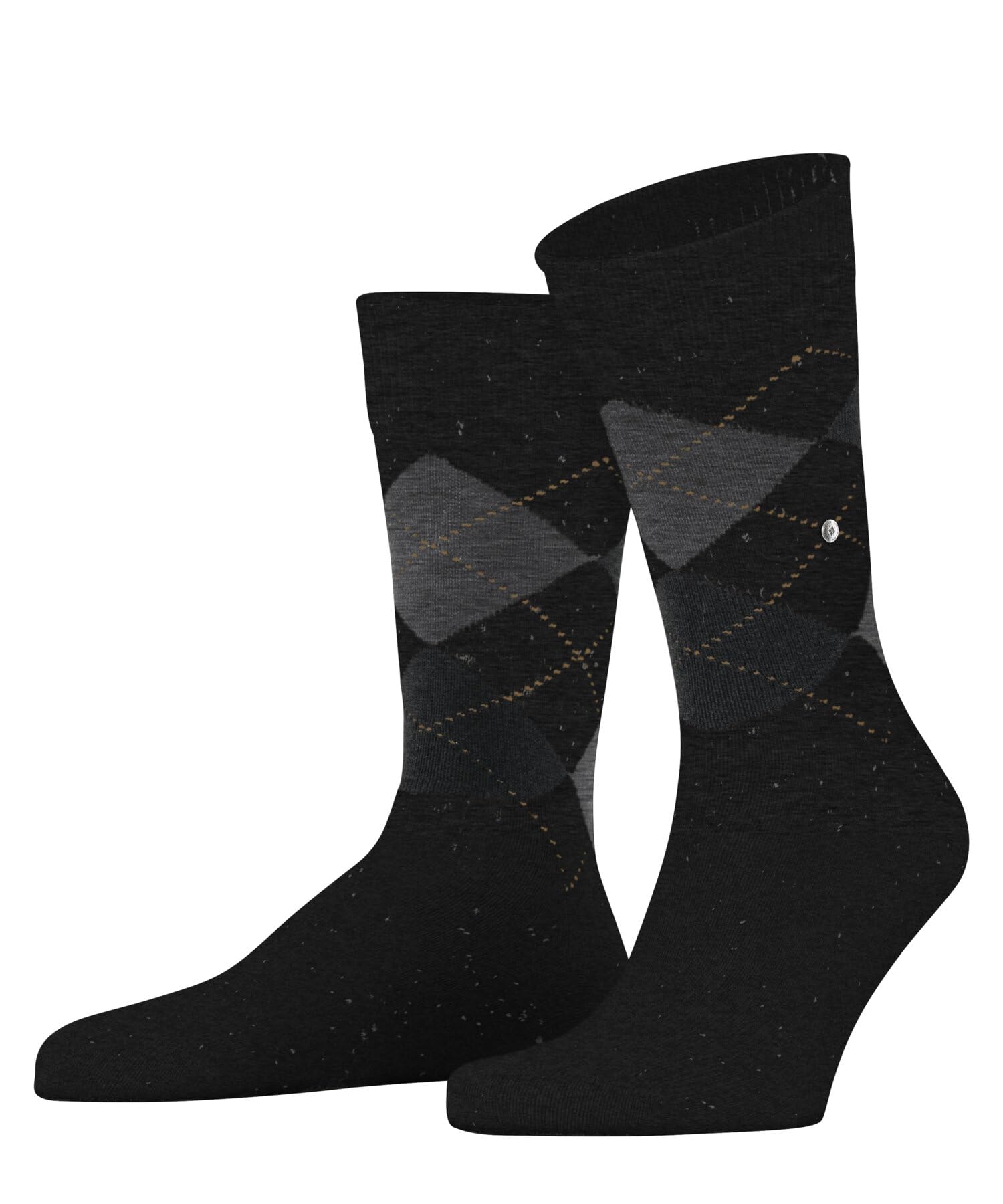 Burlington Men's Grey Anthracite Melange 3080 Dundee M So Wool Viscose Patterned 1 Pair Socks, 6.5-11