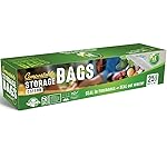 UNNI Compostable Storage Bags, Gallon, Resealable Compostable Food Storage Bags, 25 Count,10.5 x 10.7 inches,Earth Friendly Highest ASTM D6400,US BPI, CMA & Europe OK Compost Certified, San Francisco
