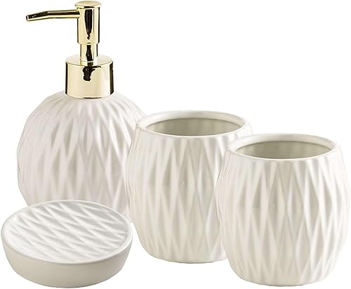 Dispensador de jabón de vidrio con bomba amplia, juego de accesorios de baño de cerámica, juego completo de baño, decoración moderna de baño,