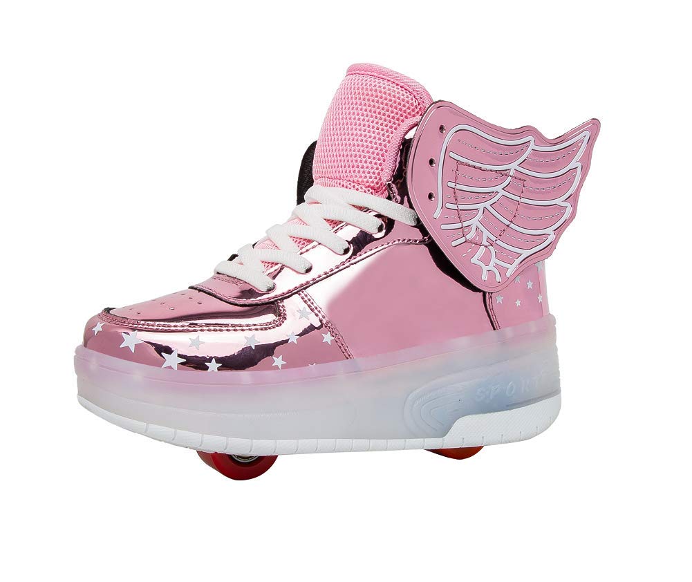 HYJMJJ Roller Skates Light up Shoes with USB Chargable Led Sport Sneaker for Boys Girls Kids Birthday Thanksgiving Christmas Day Best Gift