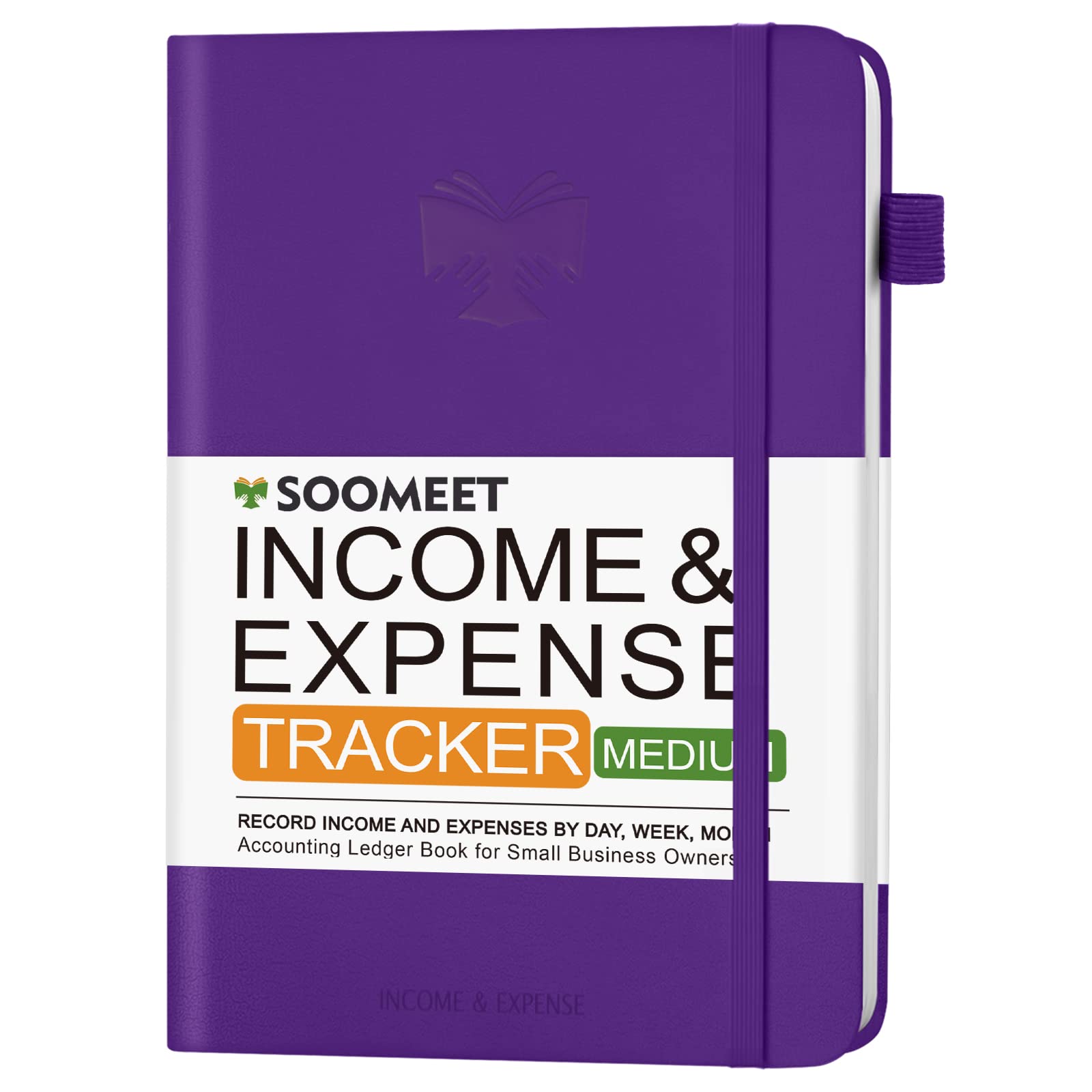 Income and Expense Tracker – Accounting and Bookkeeping Ledger Book for Small Business – Hardcover Notebook with Receipt Pocket – Undated, A5, 5.7″ x 8.3″ (Purple)