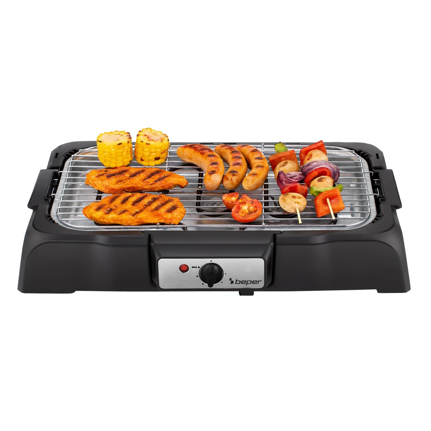 BEPER P101BBQ001 Barbecue Elettrico 2000W Griglia XXL 41,5x24 cm Cottura Senza Fumo