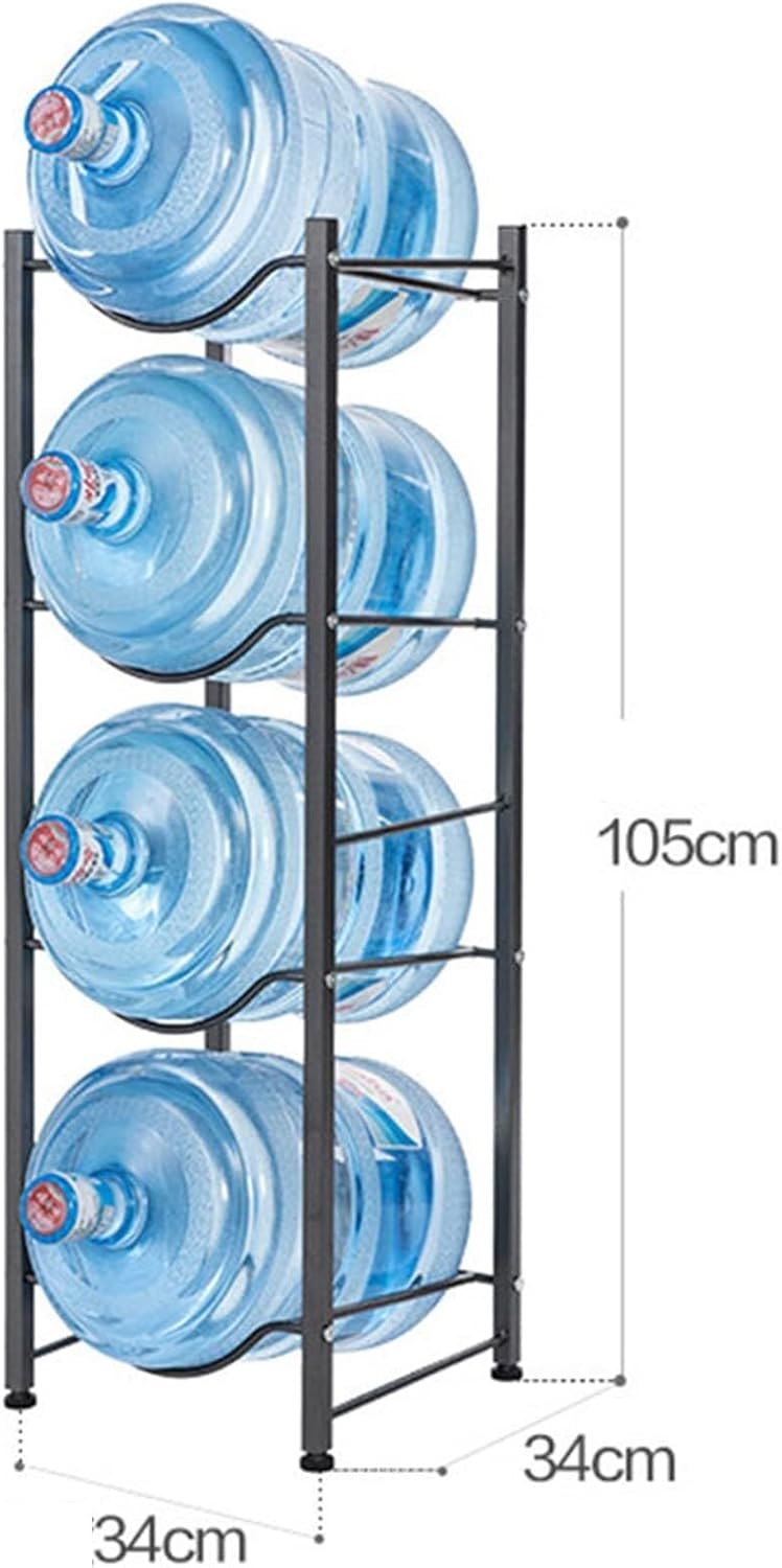 Bucket storage rack,5 Gallon Water Cooler Jug Rack Water Buckets Organizer, Heavy Duty Carbon Steel Water Jug Holder, Save Space Water Bottle Holder Dispenser Stand(34x34x105CM)