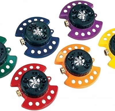 Dramm 10-15020 6 Piece Colorstorm Turret Sprinkler Display, Assorted (6 Pack) (Red, Orange, Yellow, Green, Blue and Berry), Red, Orange, Yellow, Green, Blue and Berry