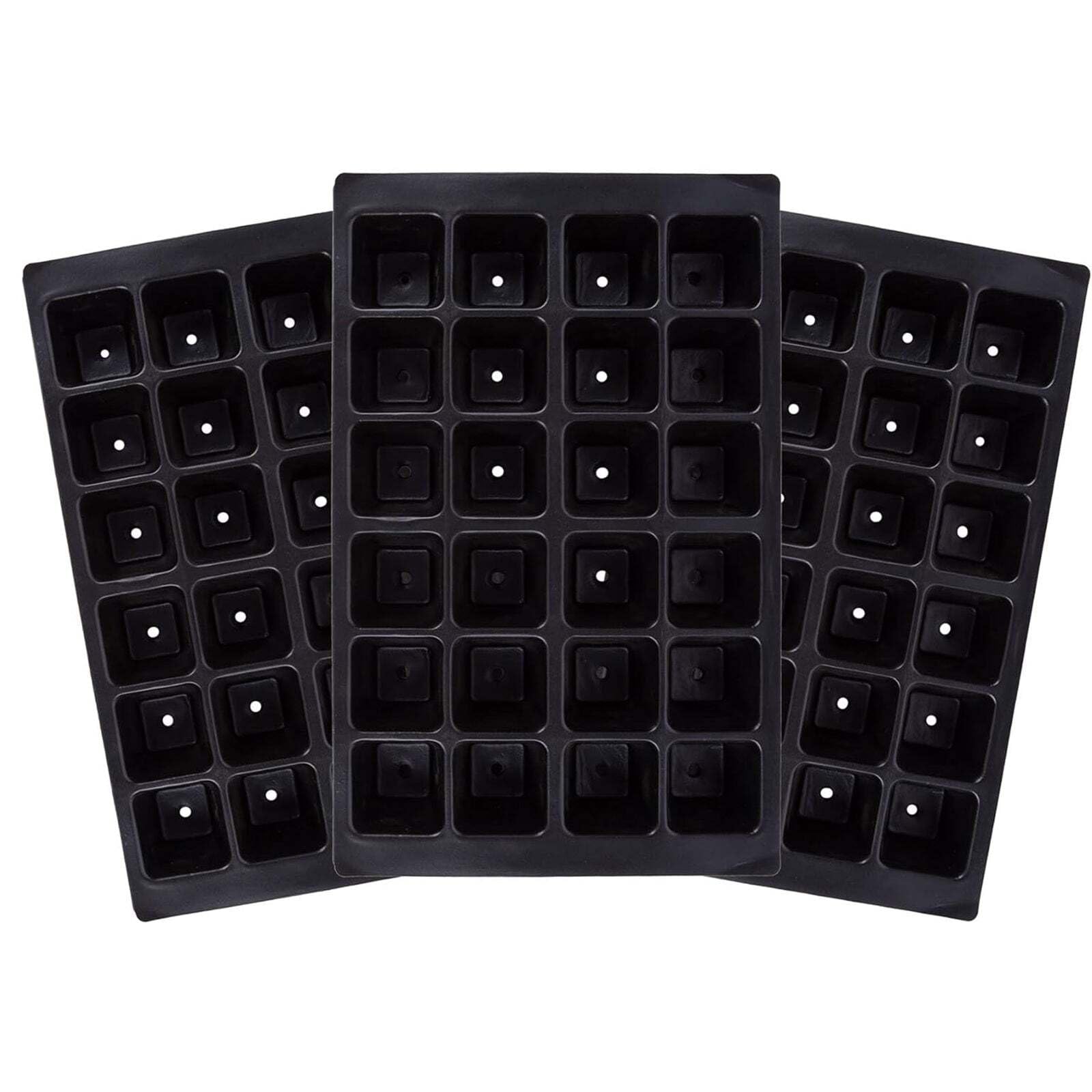 Pack of 3 Seed Tray 24 Cell Plastic Plant Propagation Trays – Modular Grow Trays with Drainage Holes for Seed Sowing Cuttings & Rooting – Fits Standard Seed Trays – 33.5 x 21.5 cm (1)