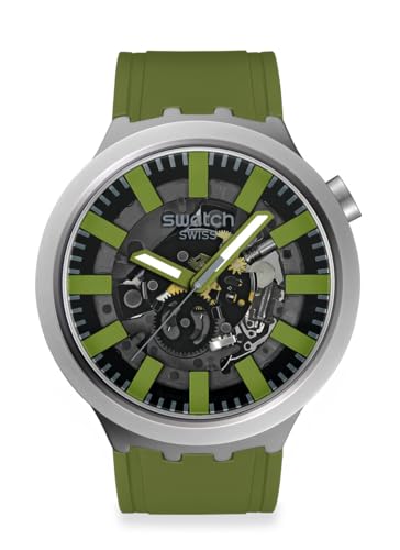 Swatch Big Bold Irony Unisex Watch Casual Polymer Green Automatic Waterproof Thru The Underbrush