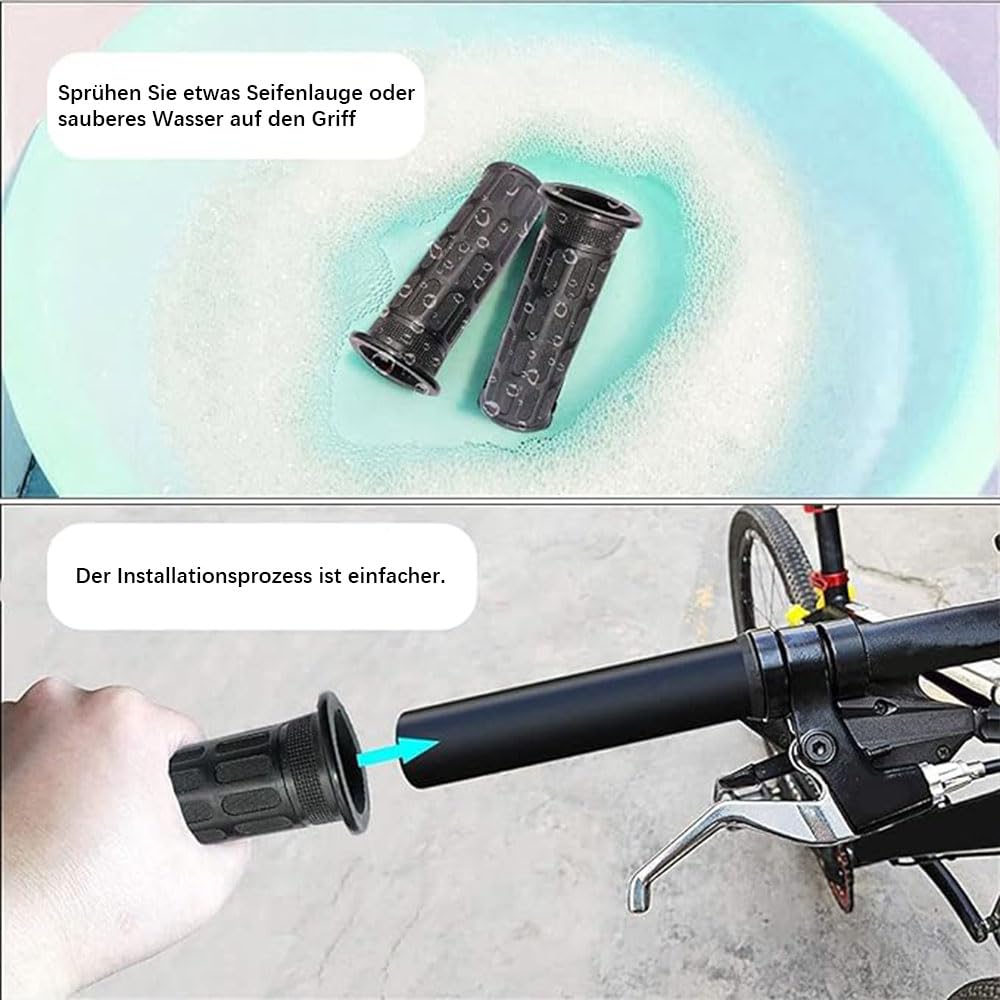 Produktbild von 4x Schubkarrengriffe Aus Gummi (ø 30 Mm) – Rutschfest, Komfortabel, Für Fahrrad, Rollstuhl, Motorrad