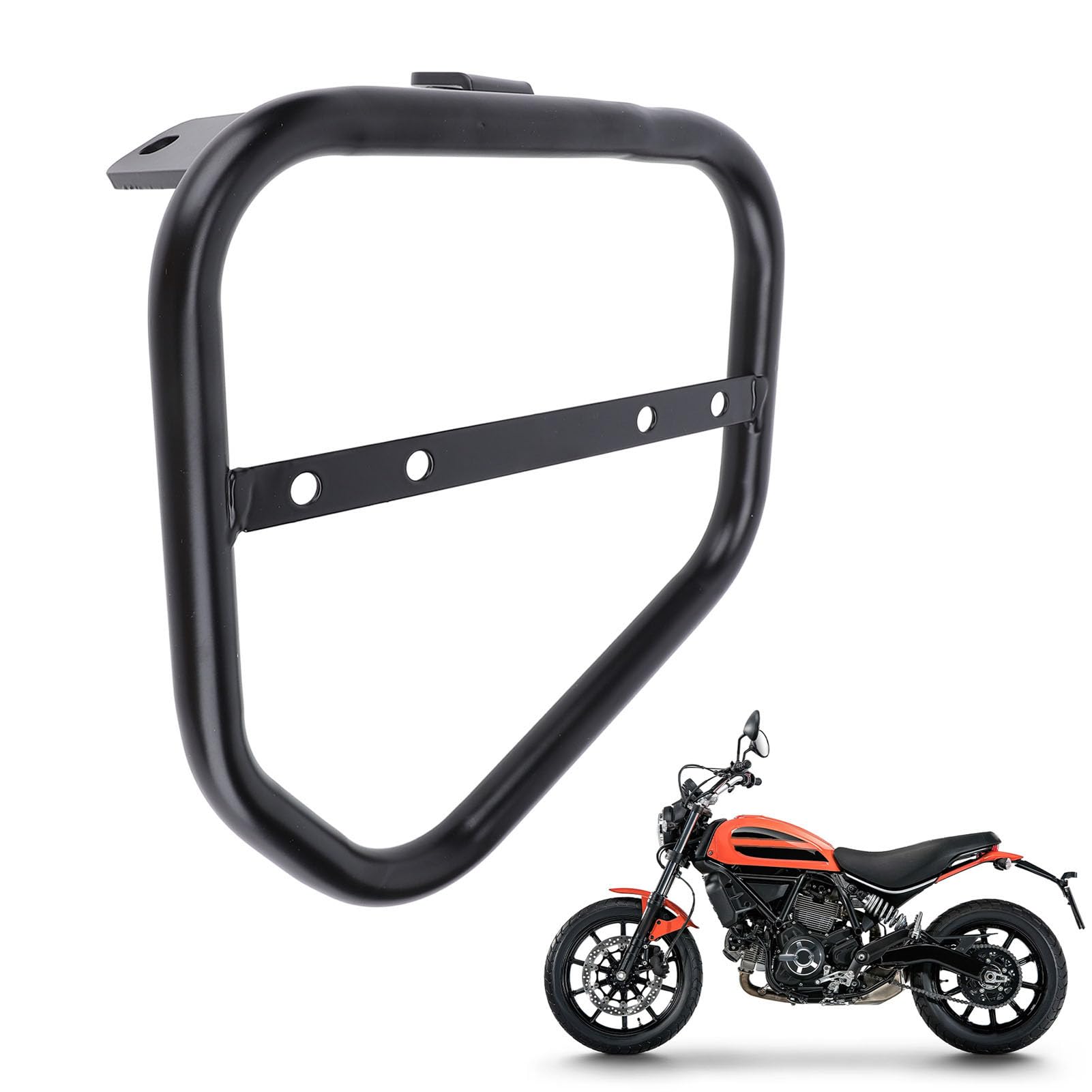 Staffa per Borsa per Bagagliaio Laterale per Moto, Rack di Stoccaggio Extra in Ferro Durevole per Scrambler 400 800 2015-2022 (A sinistra: DS638 BBZJ)