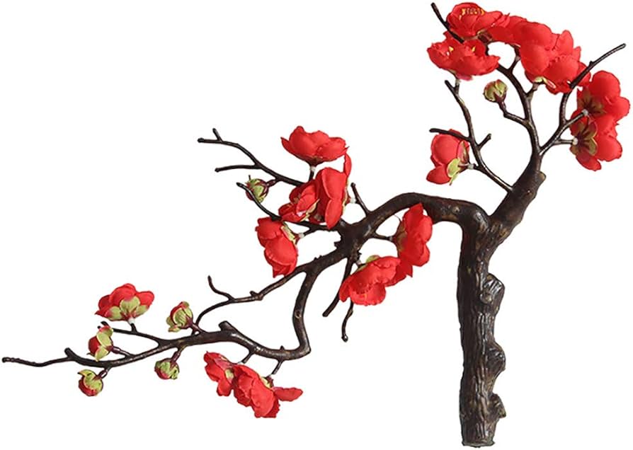 Amazon｜BaoST 人工梅の花の枝 花の茎 写真小道具 梅の花 フェイク