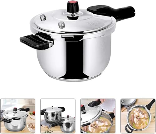 Miniatura 6 de Hemoton Pequeña cocina esencial multifuncional olla de presión segura para gas eléctrico de cocción rápida uniforme calefacción