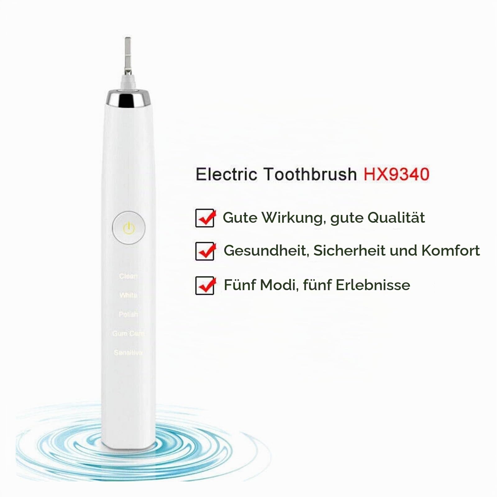 Ersatzgriff for elektrische Zahnbürsten, kompatibel mit Philips HX9340 HX939W, wiederaufladbare Power-Zahnbürstenbasis
