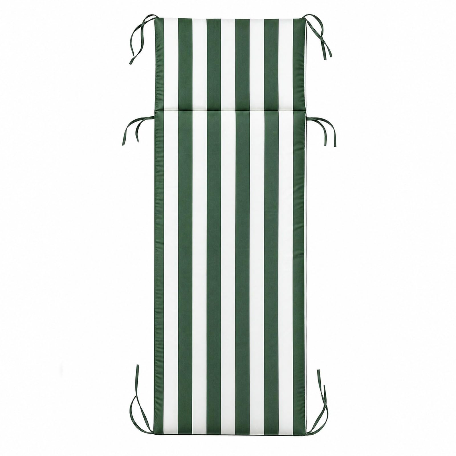 PARAMAISON Cuscino Lettino Prendisole 60x190 cm, Materassino per Lettino Giardino e Piscina, Imbottito 3 cm, con Laccetti Antiscivolo, Universale per Sdraio Esterno |Riga Verde