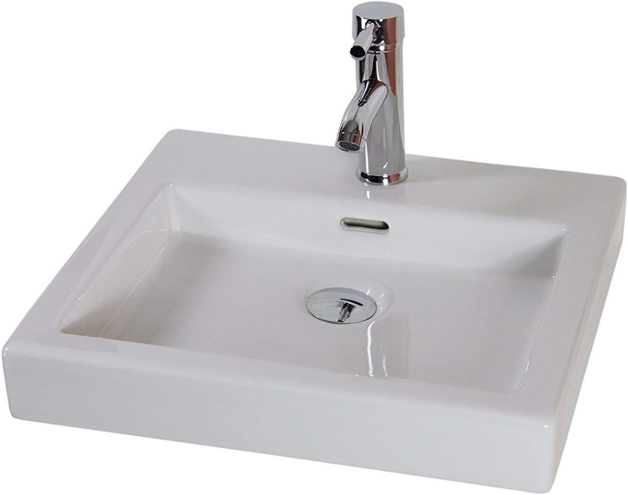 Basin Sink Bathroom Counter top Vessel Ceramic Bowl Square 480mm W